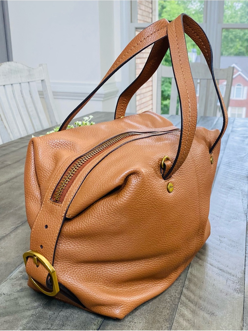 J. Crew Cognac Brown Leather Satchel - Picture 7 of 12